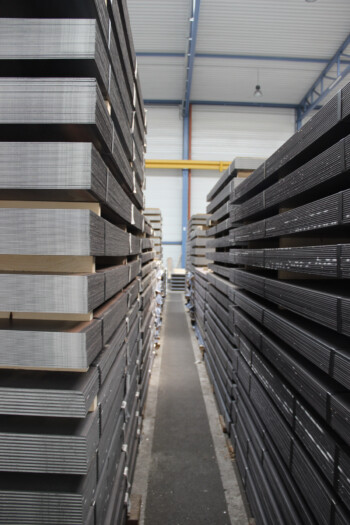 Stahlbleche im Blechlager von Exterstahl in Krems Stahlbleche im Blechlager von Exterstahl in Krems